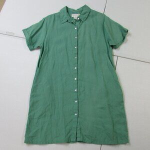 C&C California 100% Linen Button Front Tunic Side Pockets Large